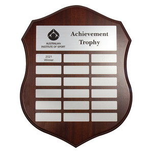 Celebrate achievement with the Distinction Silver Shield, a sleek and prestigious award designed to make accomplishments stand out. Featuring a striking silver-tone shield mounted on a quality timber backing, this award combines durability with a professional, eye-catching presentation.