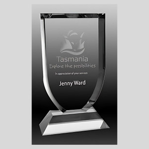 The Crystal SHIELD Award is a distinguished and elegant recognition piece, perfect for honouring excellence and achievement. With its shield-shaped design, this award symbolises strength, honor, and success, making it an exceptional choice for corporate, sports, and academic accolades.