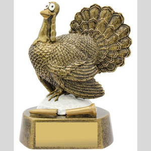The Golf Turkey Trophy (140MM) is a fun and unique award designed to celebrate the lighthearted and memorable moments on the golf course. Standing 140mm tall, this trophy features a playful design, making it a perfect choice for recognising humorous achievements, friendly competitions, or unconventional victories. Its sturdy base includes space for engraving, adding a personal touch to the award.