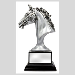 The Silver Horse Trophy is a prestigious award showcasing the iconic horse head design, crafted with exceptional detail and a vibrant silver finish. This elegant trophy is complemented by a classic black base, providing ample space for personalised engraving to celebrate equestrian excellence.

The Silver Horse Trophy is a prestigious award showcasing the iconic horse head design, crafted with exceptional detail and a vibrant silver finish. This elegant trophy is complemented by a classic black base, providing ample space for personalised engraving to celebrate equestrian excellence.