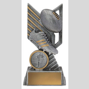 The Aussie Rules Rogue Trophy is a bold and modern award that captures the intensity and energy of Australian Rules Football. Featuring a striking, edgy design, this trophy is perfect for recognising standout players, teams, or unforgettable moments on the field. With a sleek finish and customizable base, it adds a contemporary flair to any awards presentation.