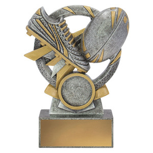 The Rugby Looper Trophy is a sleek and contemporary award, perfect for celebrating achievements in league or union. Featuring a unique looping design that adds a touch of modern elegance, this trophy captures the dynamic spirit of the game. Its polished finish and customisable base make it an excellent choice for recognising individual or team accomplishments.