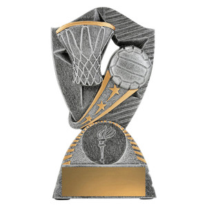Recognise outstanding performance on the court with the bold and modern Netball Gambit Trophy. Designed with sharp lines, dynamic angles, and a detailed netball motif, this trophy makes a strong statement at any presentation event.