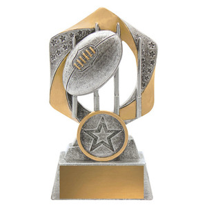 The Aussie Rules Strike Trophy is a bold and dynamic award designed to celebrate outstanding achievements on the field. Featuring an action-inspired design that captures speed, skill, and impact, this trophy makes a strong statement at any presentation event. Its polished finish and customisable base make it perfect for recognising both individual brilliance and team success.