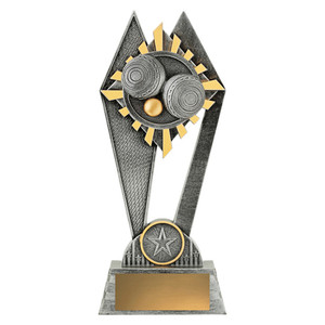 The Bowls Peak Trophy is a refined and classic award designed to celebrate accuracy, patience, and tactical skill. Featuring a striking peak design with bowls-themed details, this trophy symbolises precision, focus, and reaching the pinnacle of success on the green. Its polished finish and customisable base make it an excellent choice for recognising individual champions or winning teams.