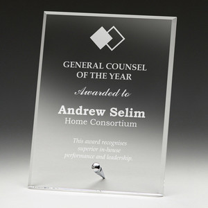 The Prestige Acrylic Plaque is a sophisticated and timeless recognition piece, expertly crafted to celebrate significant milestones with a touch of class. Featuring a crisp, traditional silhouette paired with a high-quality metal stand, this award offers a professional aesthetic that fits perfectly in any executive office or trophy cabinet.