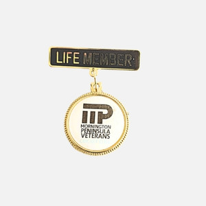 Celebrate your Life Members with this traditional gold badge with 'Life Member' clearly displayed in the header section and a second gold round attachment with your clubs logo.