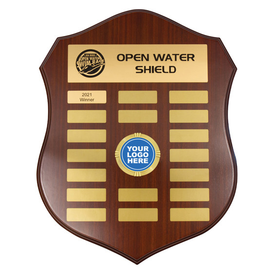 The Capital Logo Shield combines striking design with professional presentation, making it the ideal award for showcasing achievements and branding. Featuring a premium gold or silver-tone shield mounted on a quality timber backing, it highlights a central logo while providing ample space for personalised engraving.