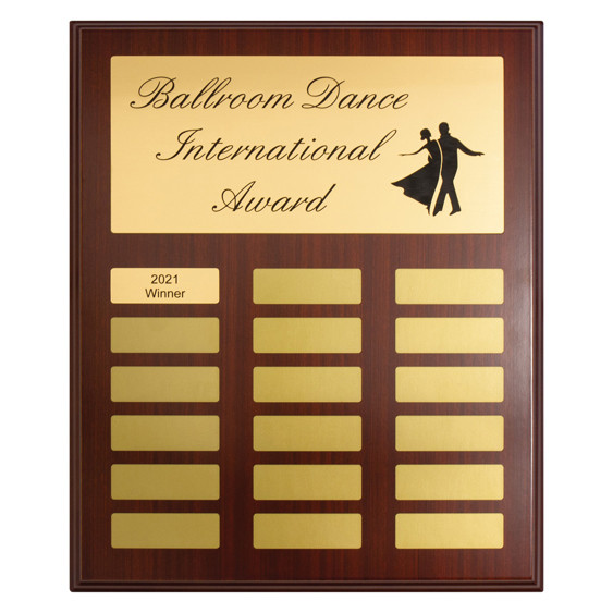 The Banner Gold Plaque is a classic award design that combines traditional styling with strong visual impact. Featuring a gold-tone plate with a distinctive banner-style header, this plaque is ideal for highlighting award titles while allowing clear, personalised engraving below.