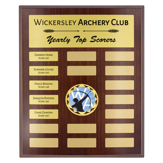 Designed to impress, the Showcase Gold Plaque offers a refined presentation that highlights achievement with style. Featuring a premium gold-tone plate mounted on a quality timber-look backing, this plaque is ideal for awards where presentation and clarity matter.
