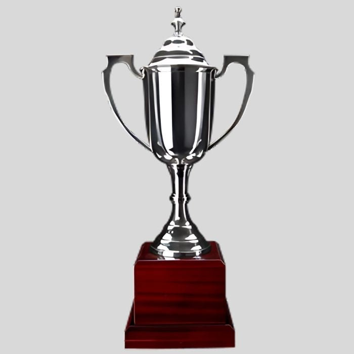 The Masters Silver Cup & Lid is a timeless and elegant trophy, designed to honor exceptional achievements and celebrate top-tier performances. Featuring a classic silver cup with a detachable lid, this award embodies tradition and prestige. Its polished finish and sturdy design make it a standout piece for any recognition ceremony, with space available for personalised engraving to commemorate the occasion.