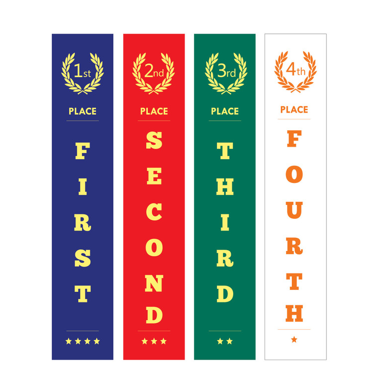 Our Place Ribbons are the perfect choice for recognising achievements and participation in events of all kinds. These vibrant ribbons come in 1st, 2nd, 3rd or 4th place, making them suitable for sports, academics, and other competitions. Crafted with high-quality materials, they are durable and visually appealing, ensuring a memorable keepsake for recipients.