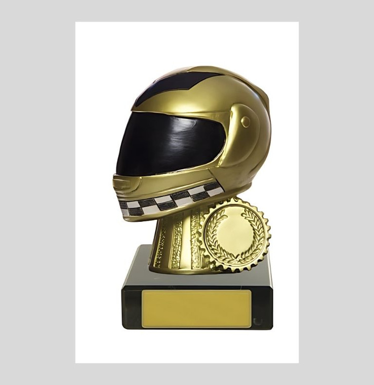 Make every race memorable with our Helmet on Column Trophy, a standout award designed for motor sports enthusiasts. Featuring a detailed racing helmet mounted on a sleek column and sturdy base, this trophy embodies speed, precision, and victory. Whether you're hosting a local karting event or a national motorsport competition, this trophy is designed to impress.