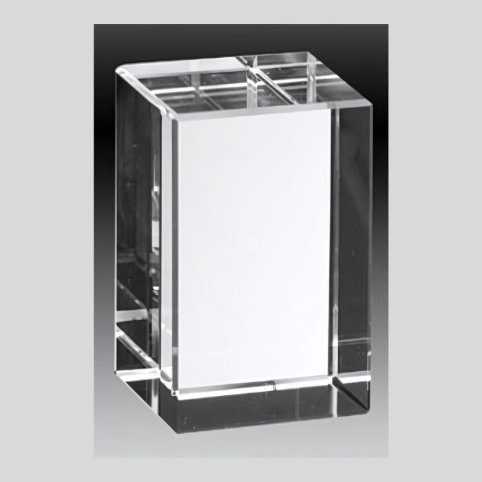 The Crystal BLANK Award is a versatile and timeless recognition piece, perfect for any occasion. Crafted from premium-grade optical crystal, this award offers a pristine, clear surface ready to be personalised with your unique message, logo, or design. Its sleek and minimalist style ensures it complements any event or achievement.