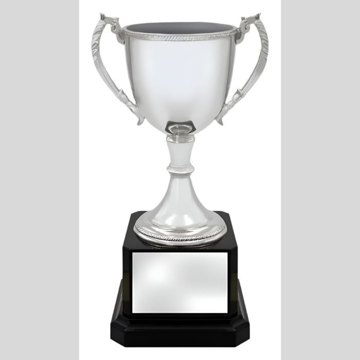 The Championship Cup is the ultimate symbol of achievement, designed to make an impact at any award ceremony or sporting event. Crafted with a sleek nickel-plated finish and available in silver, this elegant trophy offers a professional, high-end look without compromising on durability. Mounted on a solid plastic base, it’s lightweight yet sturdy—ideal for repeated use in annual events.