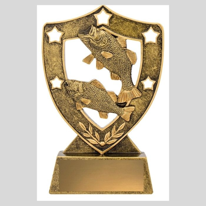 The Fishing Shield Trophy is a classic and elegant award designed to honour excellence in fishing. Featuring a shield-shaped design adorned with fishing-themed details, this trophy is perfect for recognising exceptional skill, dedication, and achievements in the sport. Its timeless appearance and customisable base make it a prestigious choice for fishing competitions and events.