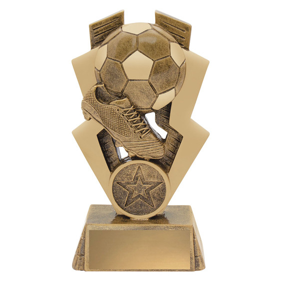 The Football Strike Trophy is a bold and dynamic award designed to recognise outstanding achievements in football (soccer). Featuring a striking, action-inspired design that reflects speed, skill, and precision, this trophy captures the excitement and competitive spirit of the world game. Its polished finish and customisable base make it an ideal choice for celebrating both individual excellence and team success.