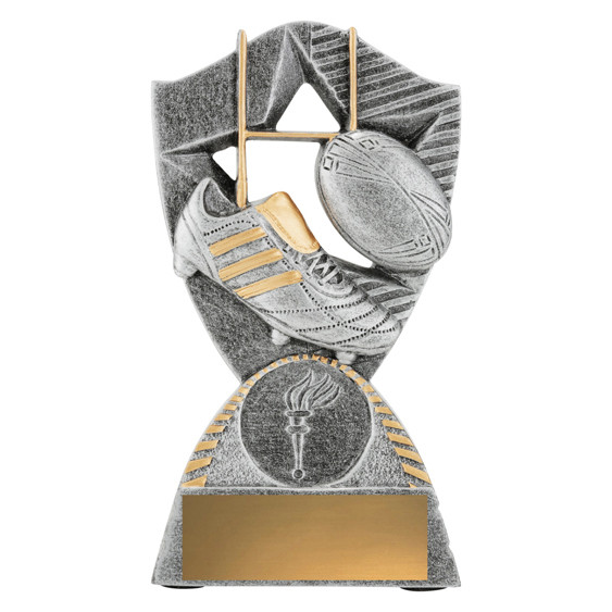 Recognise outstanding performance on the field with the bold and modern Rugby Gambit Trophy. Designed with sharp lines, dynamic angles, and a detailed rugby motif, this trophy makes a strong statement at any presentation event.
