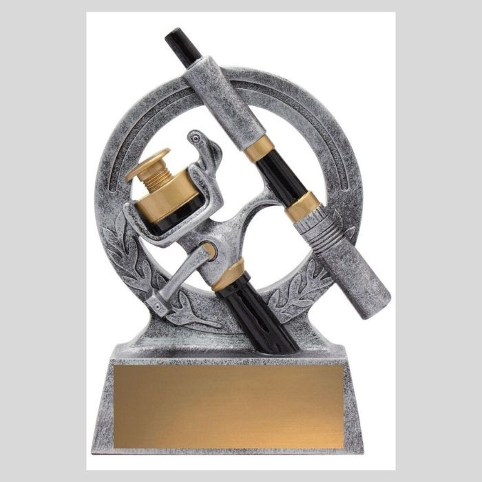 The Fishing Mainline Prize Trophy is a striking award designed to celebrate outstanding achievements in fishing. Featuring a dynamic and interesting reel design, this trophy is the perfect way to honour skill, determination, and passion for the sport. Its high-quality construction and customisable base make it an excellent choice for fishing competitions and events.