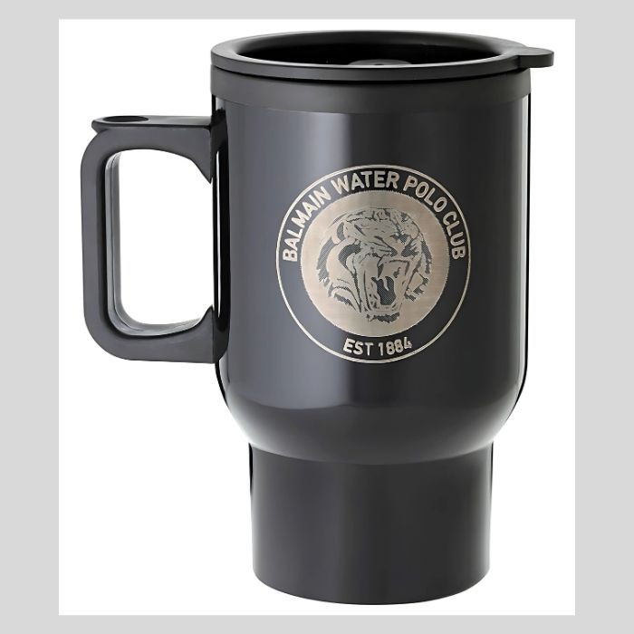 Custom Travel Mug with Handle - Black