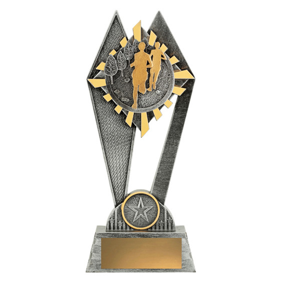 The Cross Country Peak Trophy is a sleek and inspiring award designed to celebrate endurance, determination, and athletic excellence. Featuring a striking peak design with cross country–themed details, this trophy symbolises perseverance, resilience, and reaching the pinnacle of success. Its polished finish and customisable base make it an excellent choice for recognising individual or team achievements.