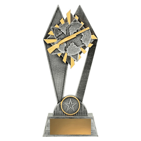 The Shooting (Clay Pigeon) Peak Trophy is a sharp and precise award designed to celebrate quick reflexes, focus, and superior marksmanship. Featuring a striking peak design with shooting-themed details, such as a shotgun or clay target motif, this trophy symbolises accuracy, steady nerves, and reaching the pinnacle of success on the range. Its polished finish and customisable base make it an excellent choice for recognising "High Gun" winners or class champions across Trap, Skeet, or Sporting Clay disciplines.