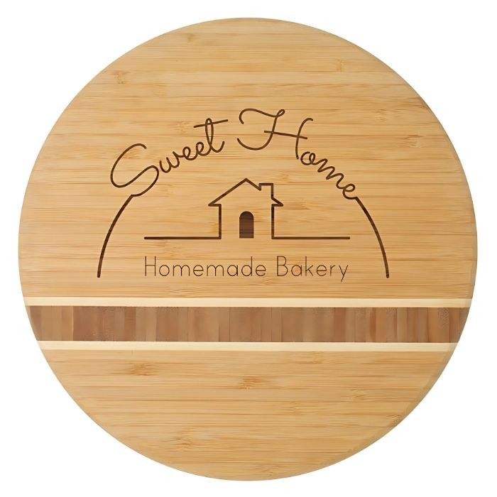 The Custom Bamboo Cutting Board – Circle is a unique and stylish addition to any kitchen or dining space. Made from premium bamboo, this circular cutting board provides an ideal surface for food preparation, chopping, or serving. Its customisable design makes it perfect for creating personalised gifts or promotional items with a sleek and modern twist.