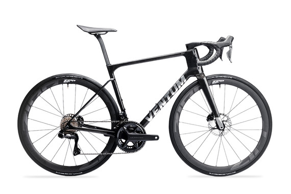 Third-generation Ventum NS1 Ultegra Di2 road bike featuring an hourglass head tube, ZIPP 303 SW wheels, and Ventum CR2 carbon cockpit.
