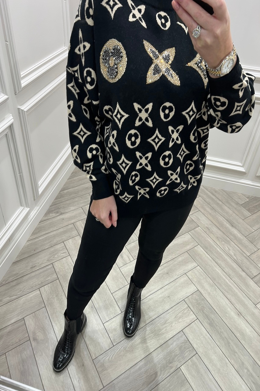 Be Stylish Black & Cream Jumper from Want That Trend