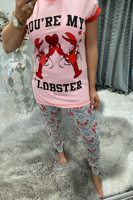 Ladies Pink Friend's You're My Lobster  PJ'S