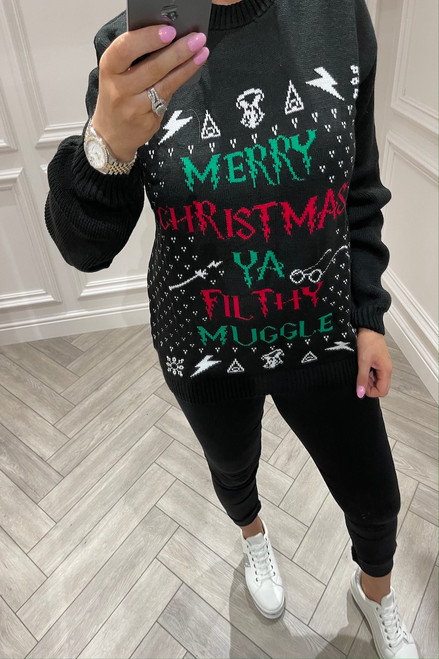 Black Merry Christmas Ya Filthy Muggles 