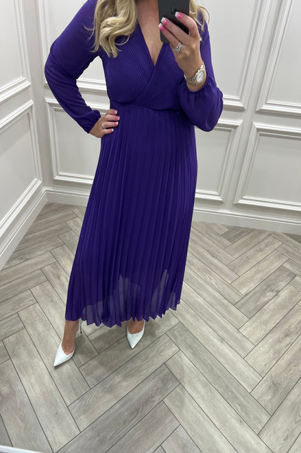 Purple Lolita Pleated Midi  Dress