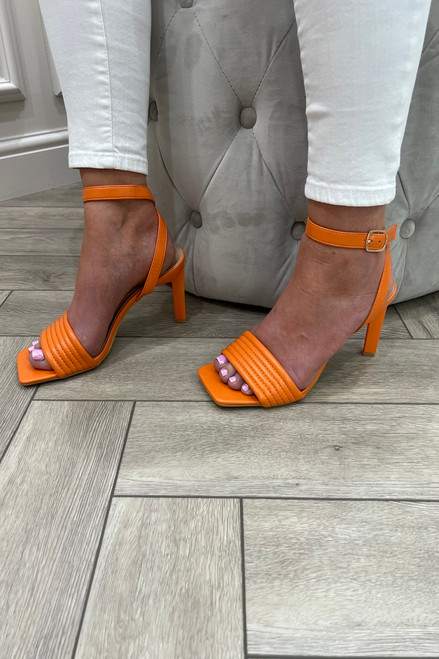 Joia Orange Block Heels 
