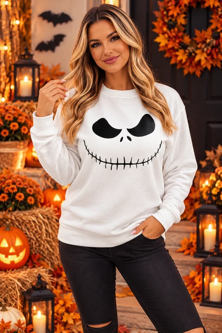 White Skeleton Halloween Jumper