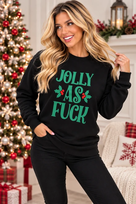 Black Jolly As F*CK Christmas Sweatshirt