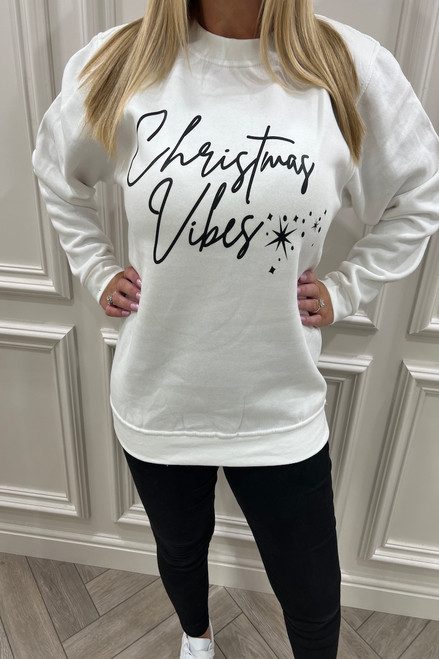 White 'Christmas vibes' Christmas Sweatshirt