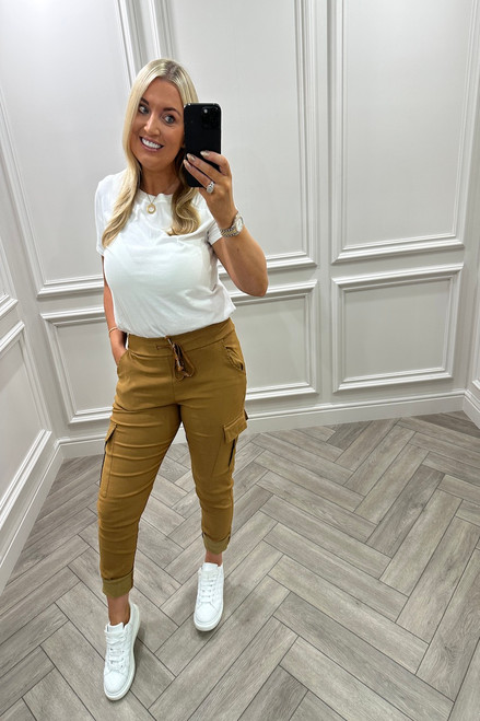 Tan Pocket Combat joggers