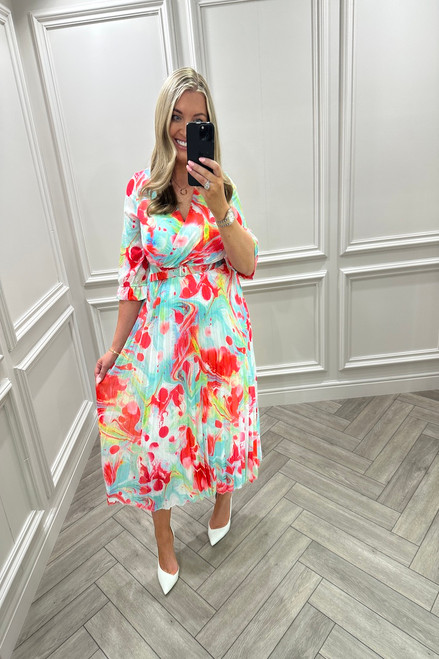 Victoria Mid Summer Pleated Midi Dress