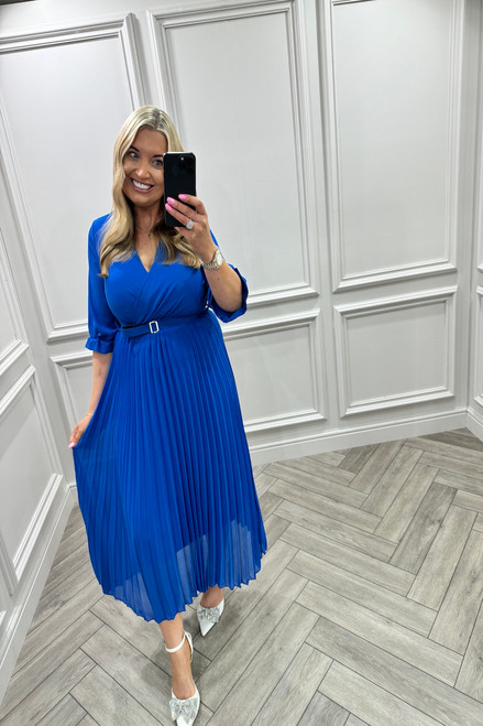 Victoria Royal Lux Pleated Midi Dress