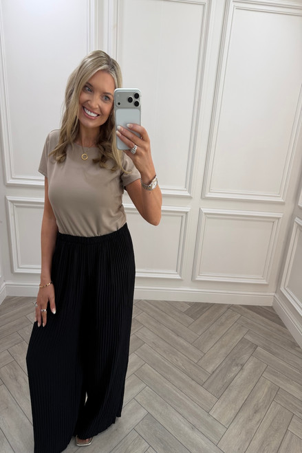 Black Favourite Pleated  Trousers