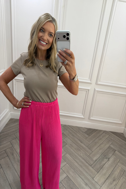 Pink Favourite Pleated  Trousers