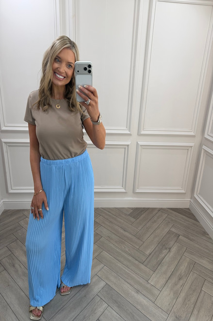 Blue Favourite Pleated  Trousers