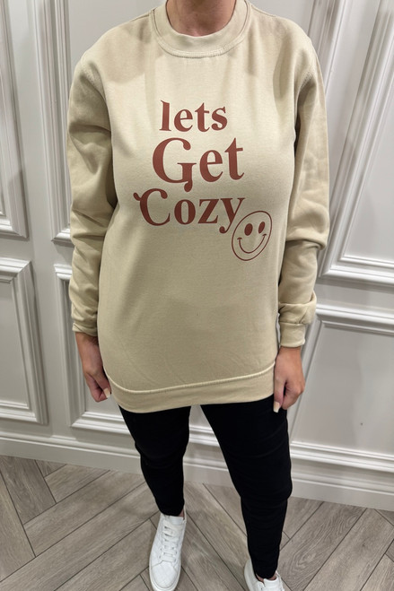 Beige Lets Get Cosy Sweatshirt 