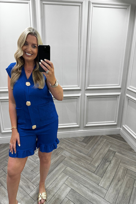 Royal Ivy Gold Button Detail Short Set 