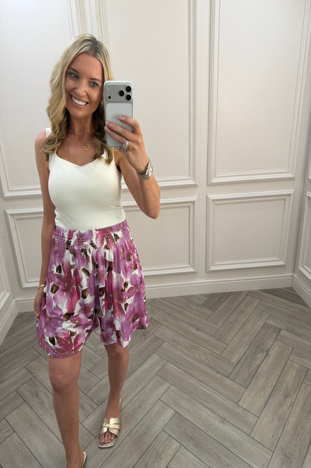 Tilly Purple Elasticated Shorts