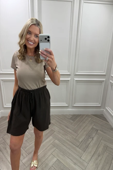  Lola Brown  Double Cotton Shorts