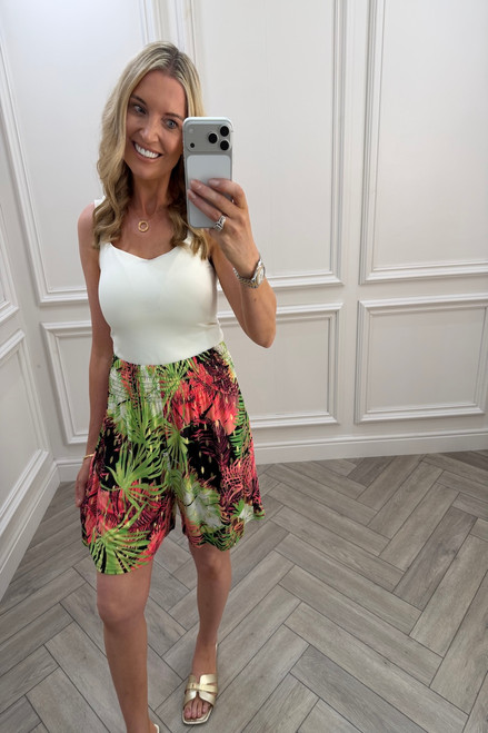 Penny Lime & Pink Elasticated Shorts