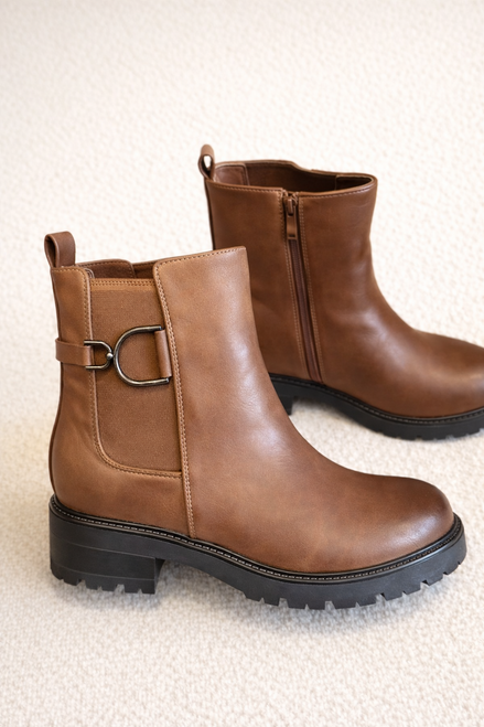 Brown Belmont Ankle Boots With Detail 