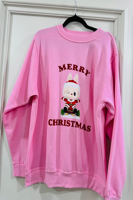 Pink Labubu Merry Christmas Sweatshirt 