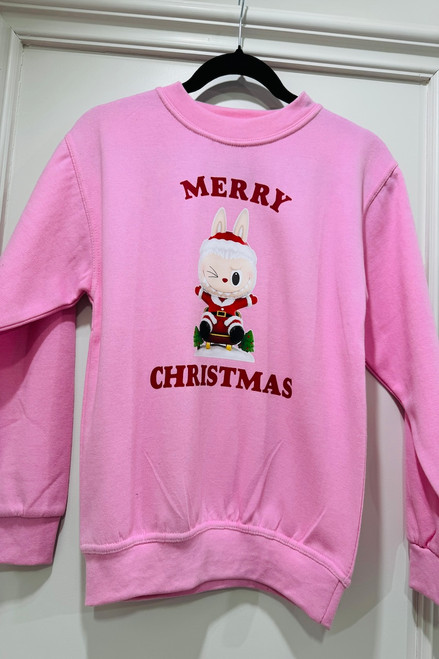 Children's Pink Labubu Merry Christmas Sweatshirt 
